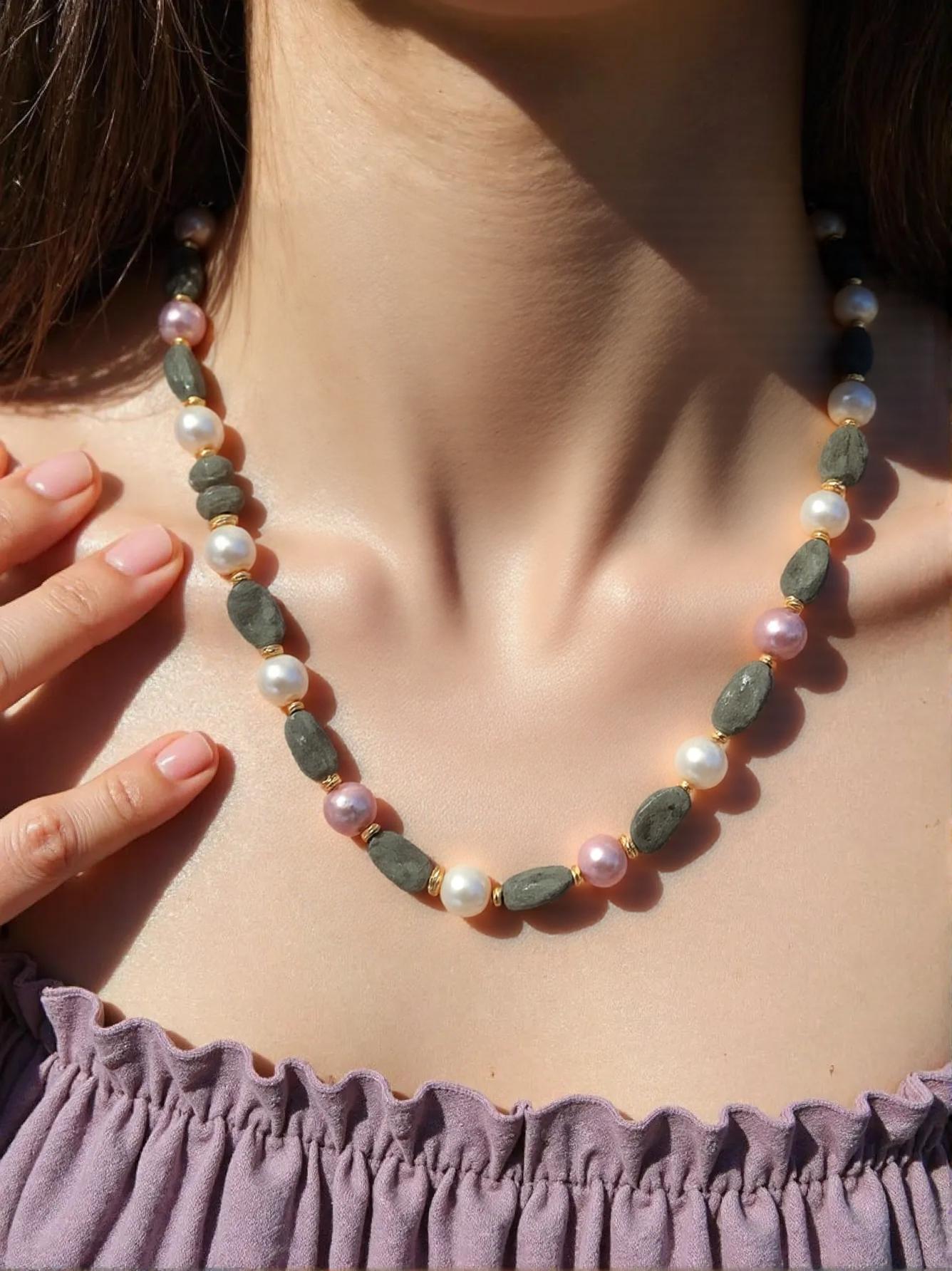 Labradorite Pearl Necklace