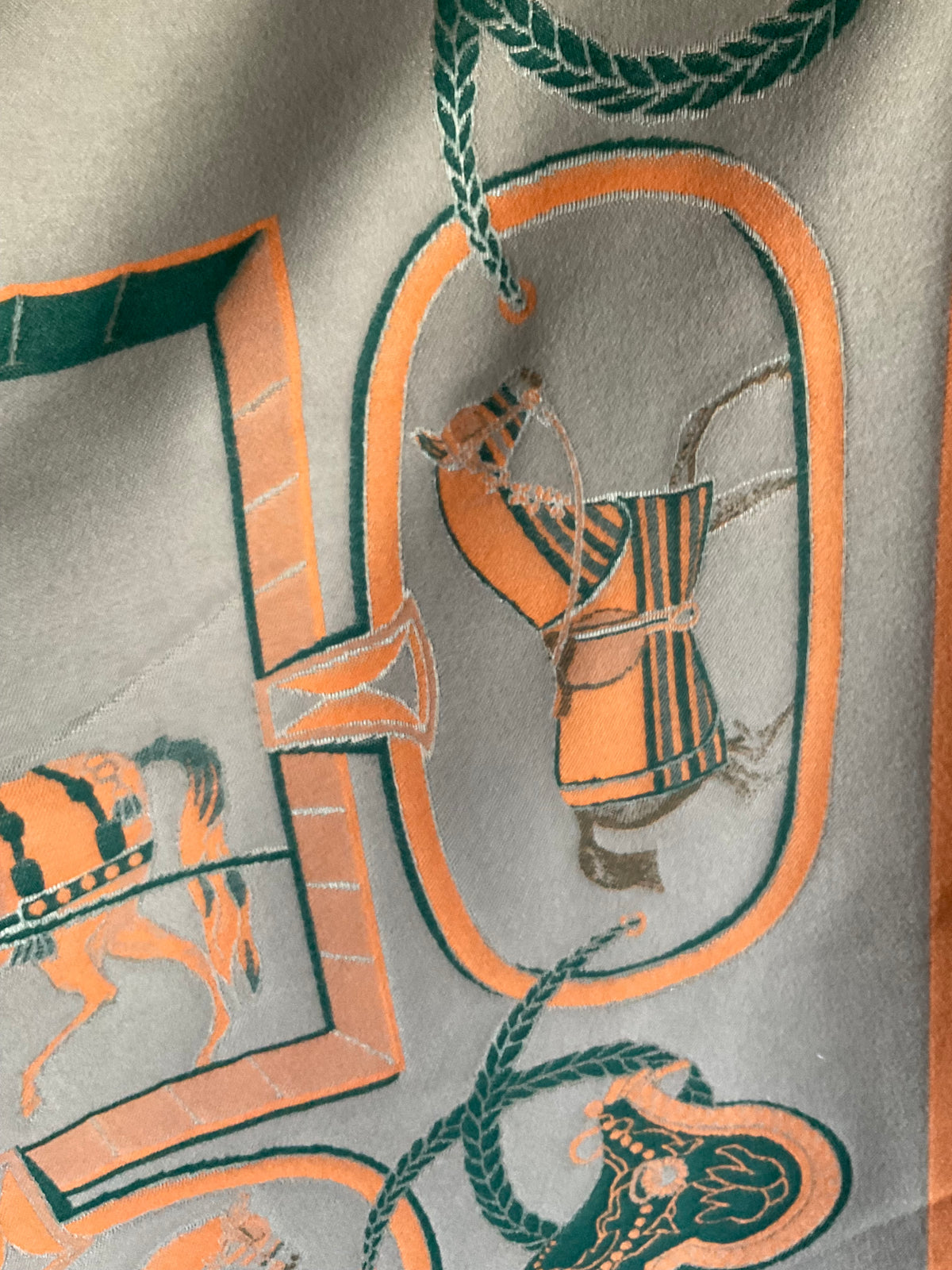 Taupe/Green/Orange Equestrian Wrap