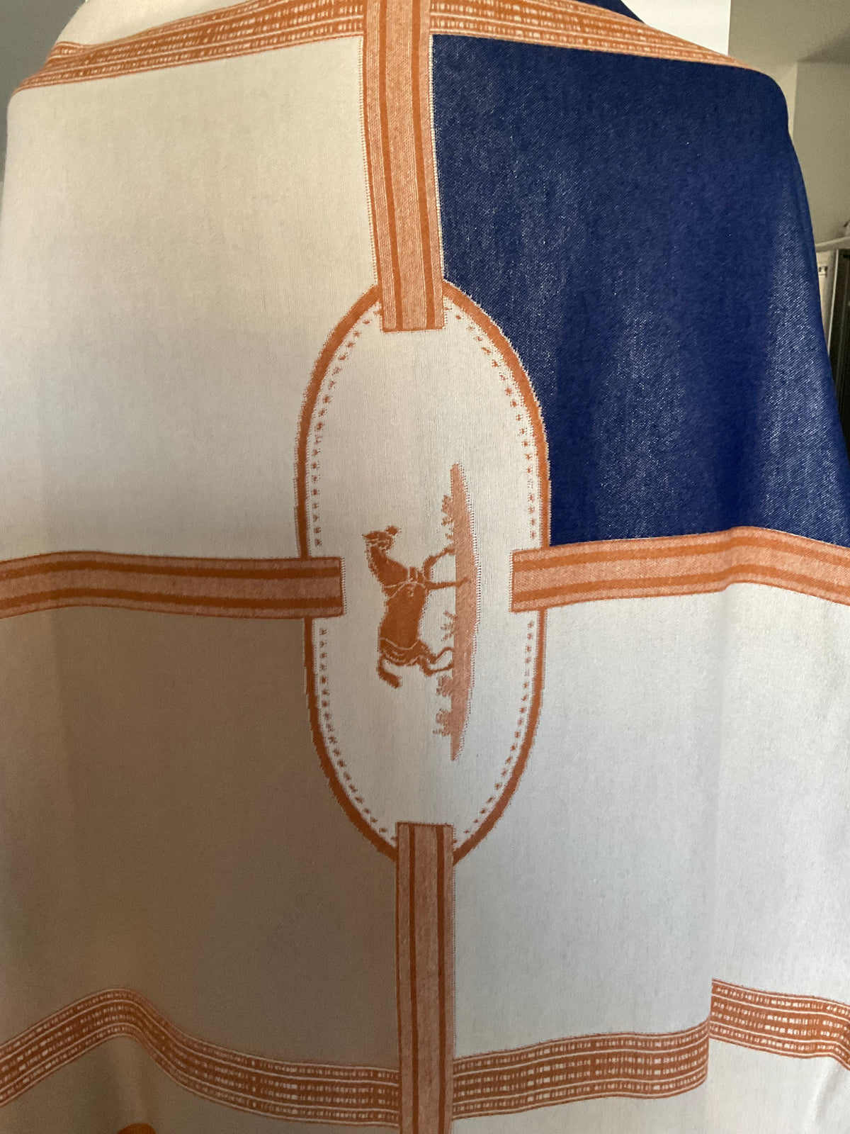 Navy/Camel/Ivory Equestrian Wrap