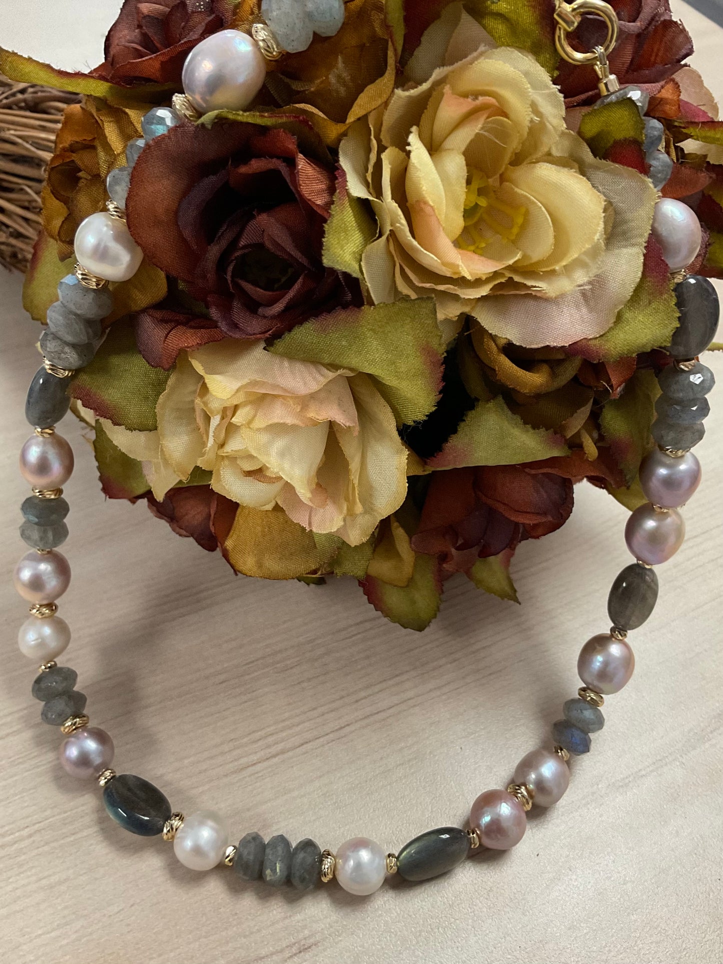 Labradorite Pearl Necklace