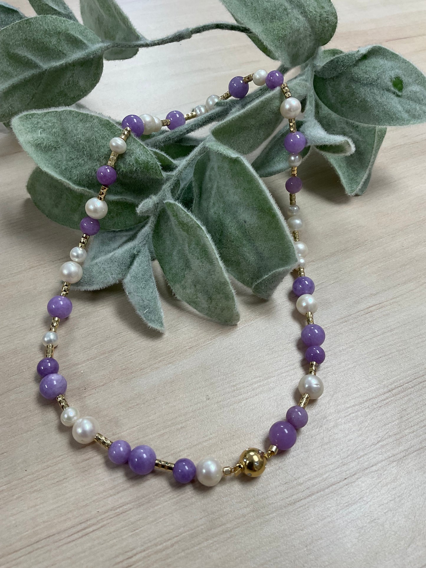 Kunzite and Akoya Pearl Necklace
