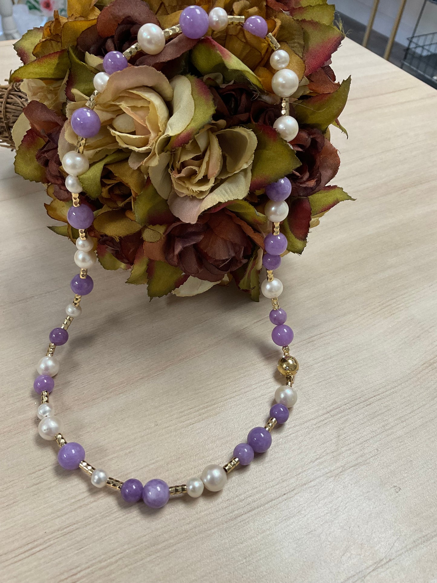 Kunzite and Akoya Pearl Necklace