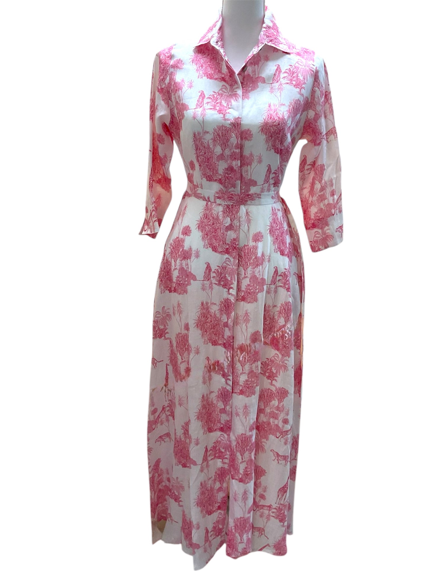 Safari Pink Linen Dress