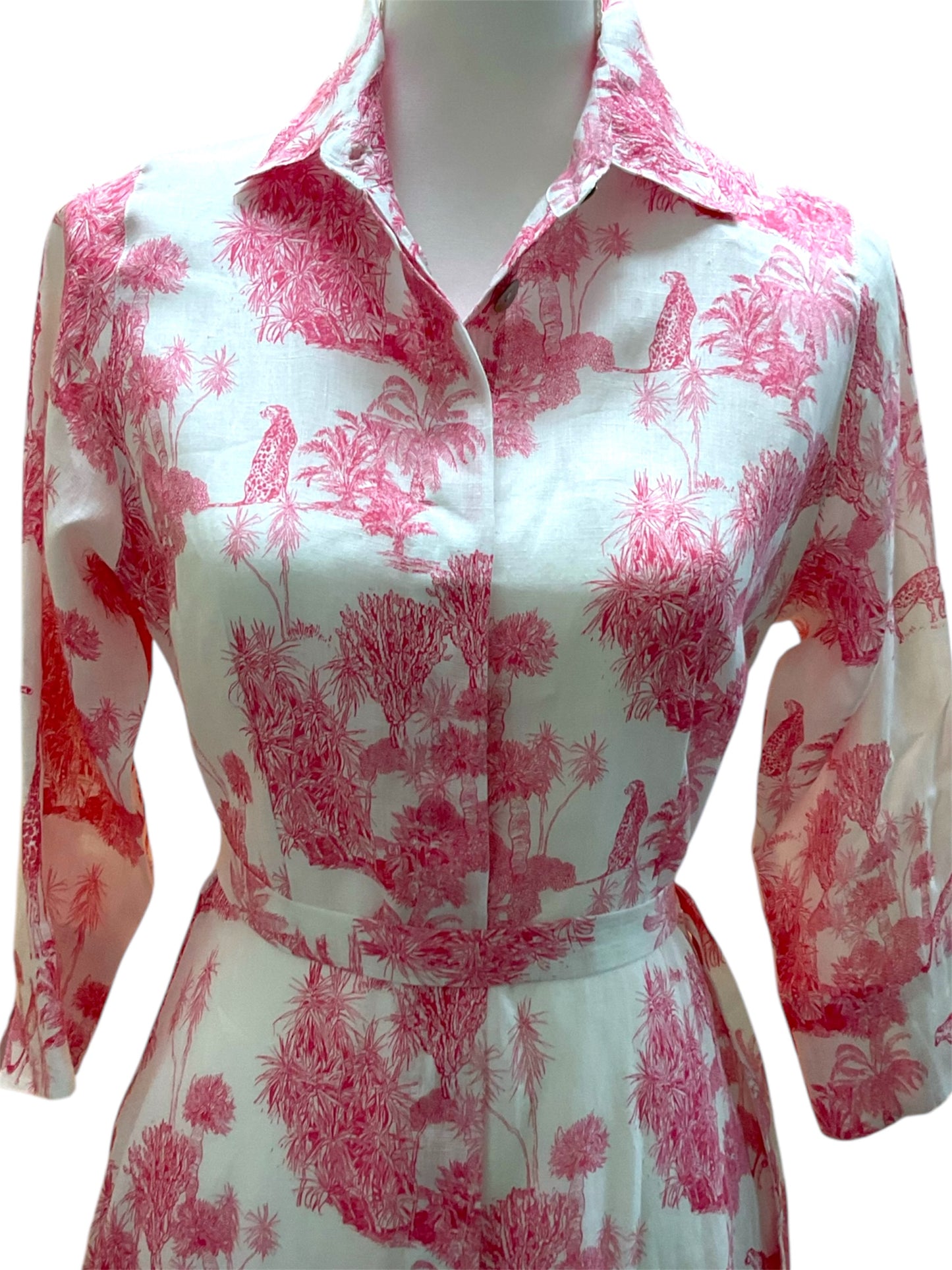 Safari Pink Linen Dress