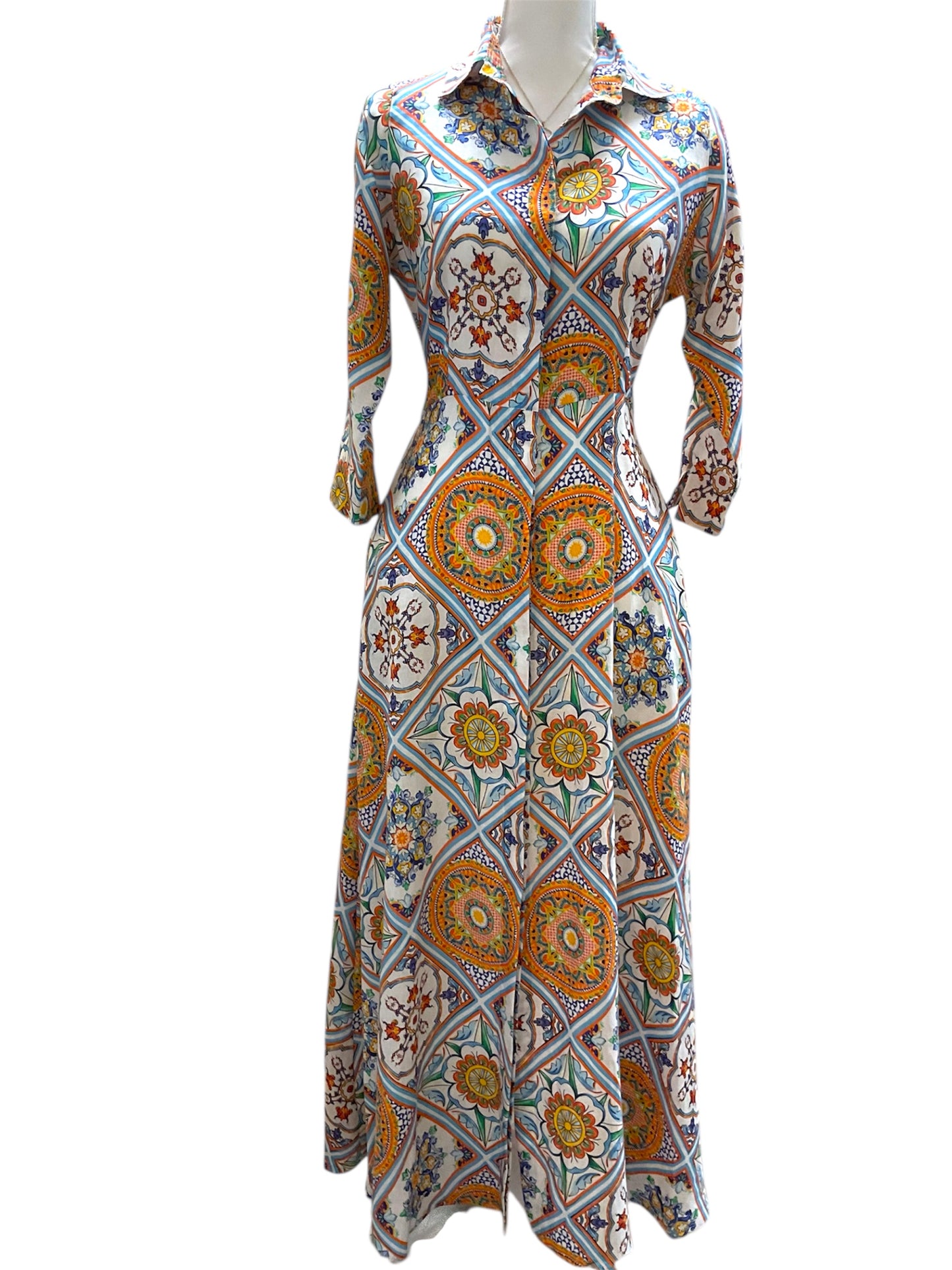 Masaico Linen Dress