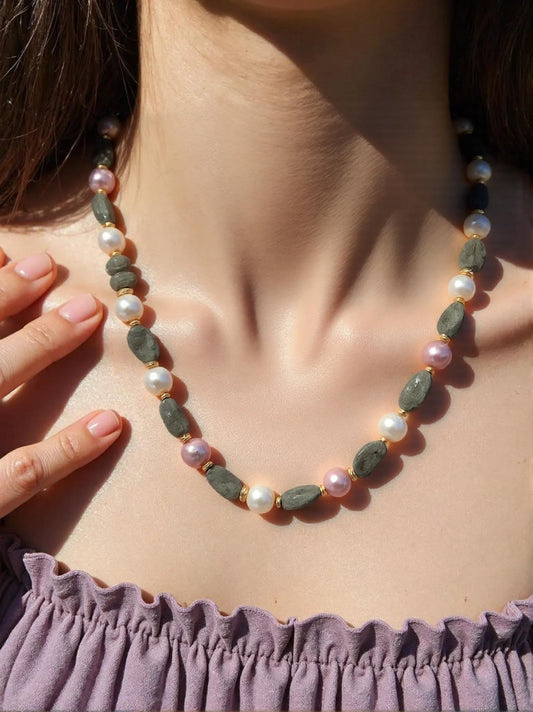 Labradorite Pearl Necklace