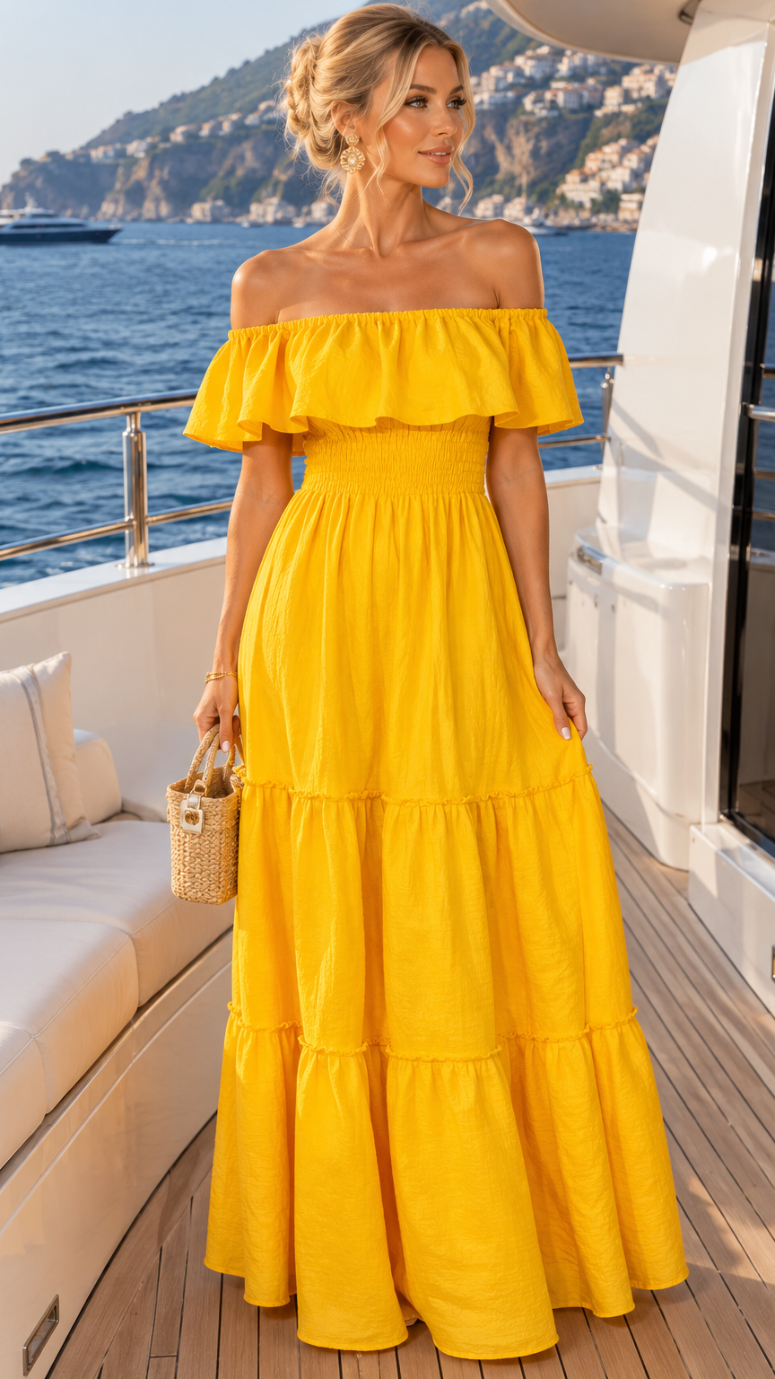 Marcella Giallo Linen Dress