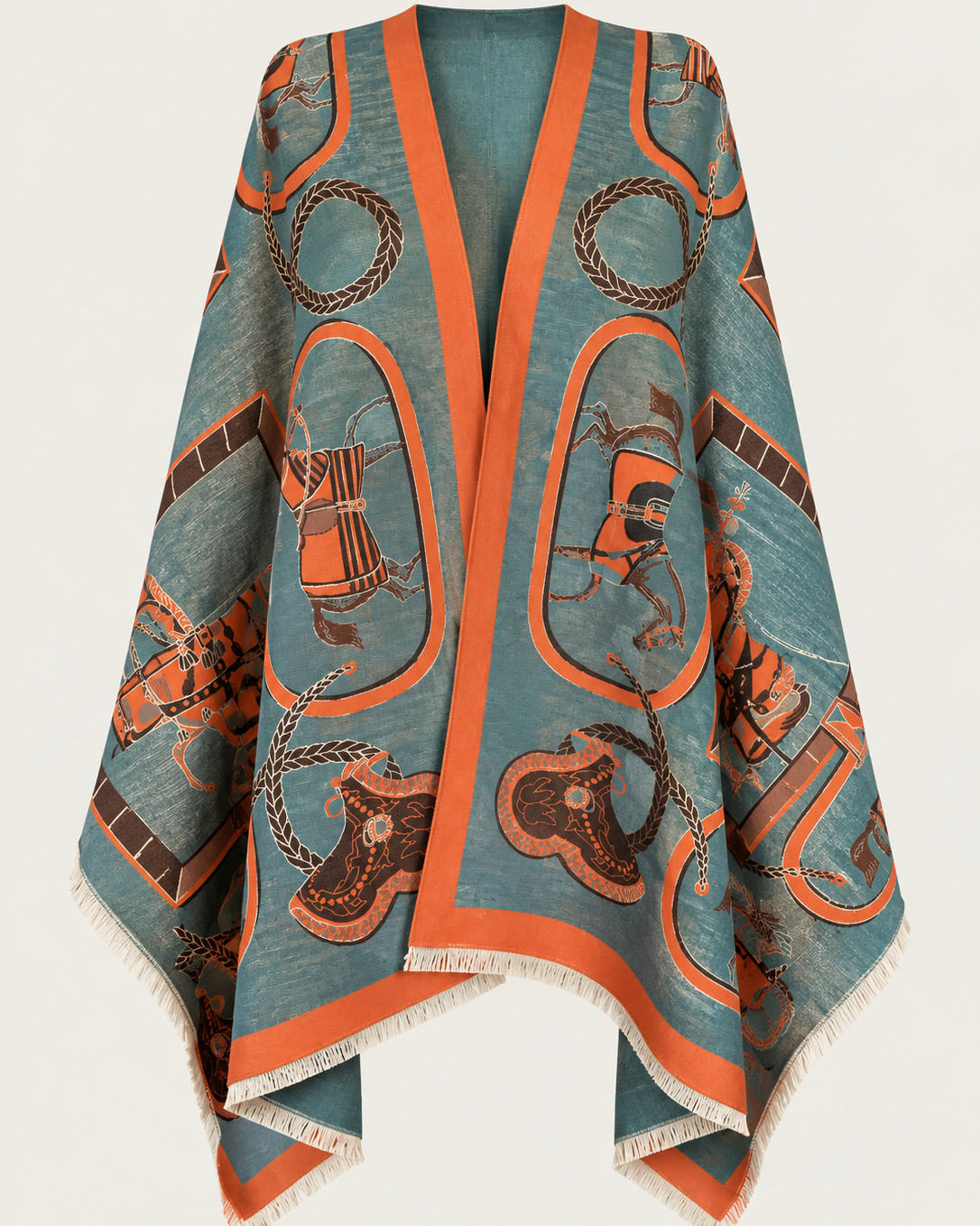 Teal/Brown/ Rustic Equestrian Wrap