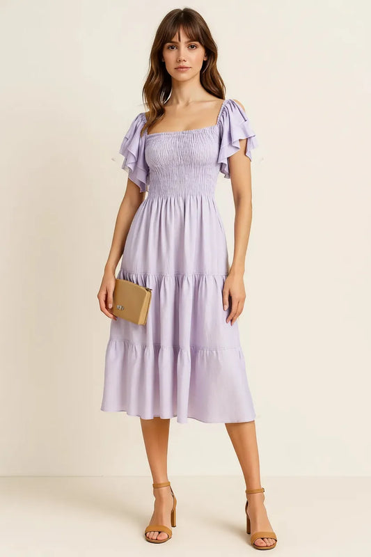 Lilac  Linen Dress