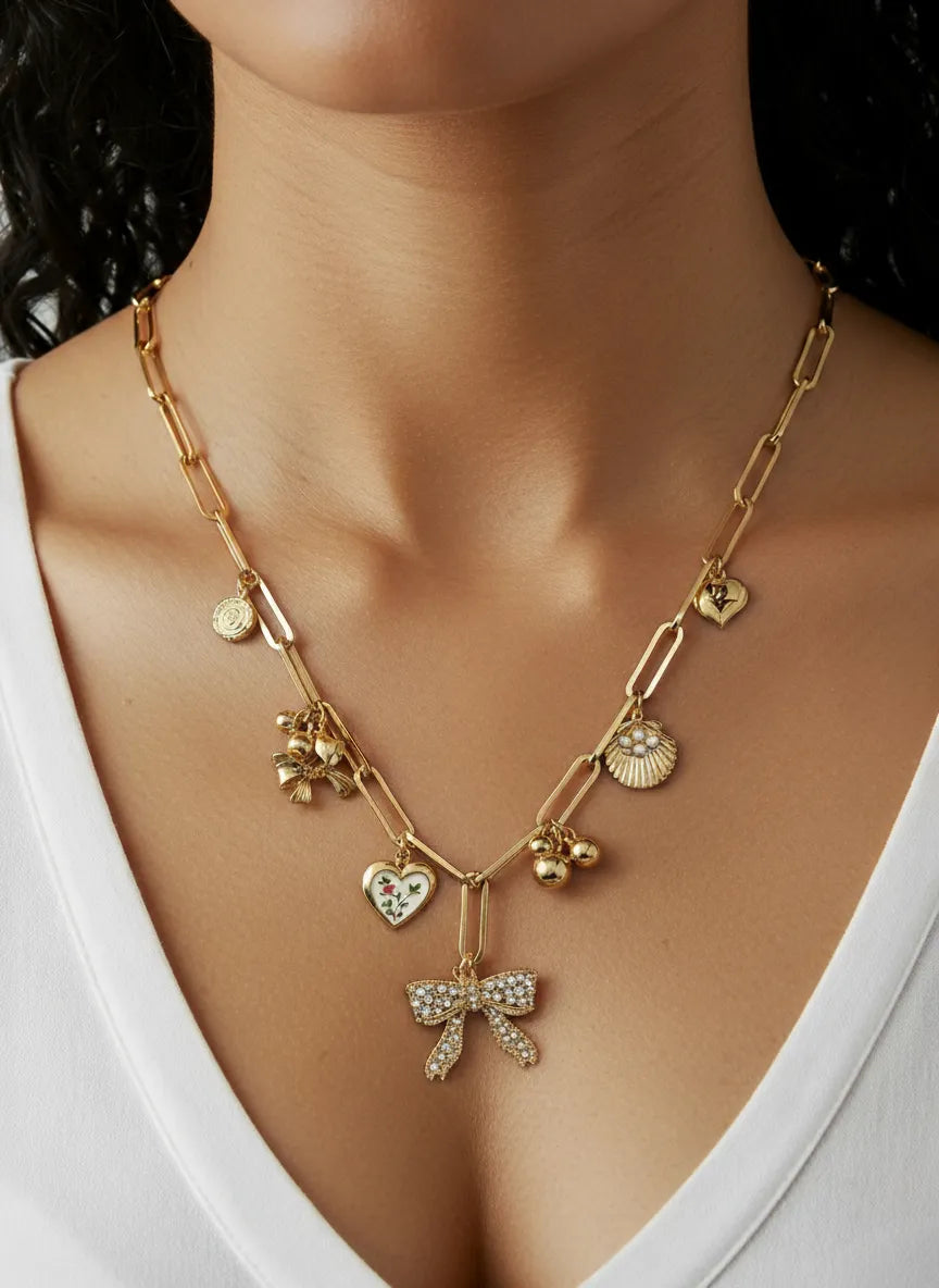Ribbon Charm Necklace