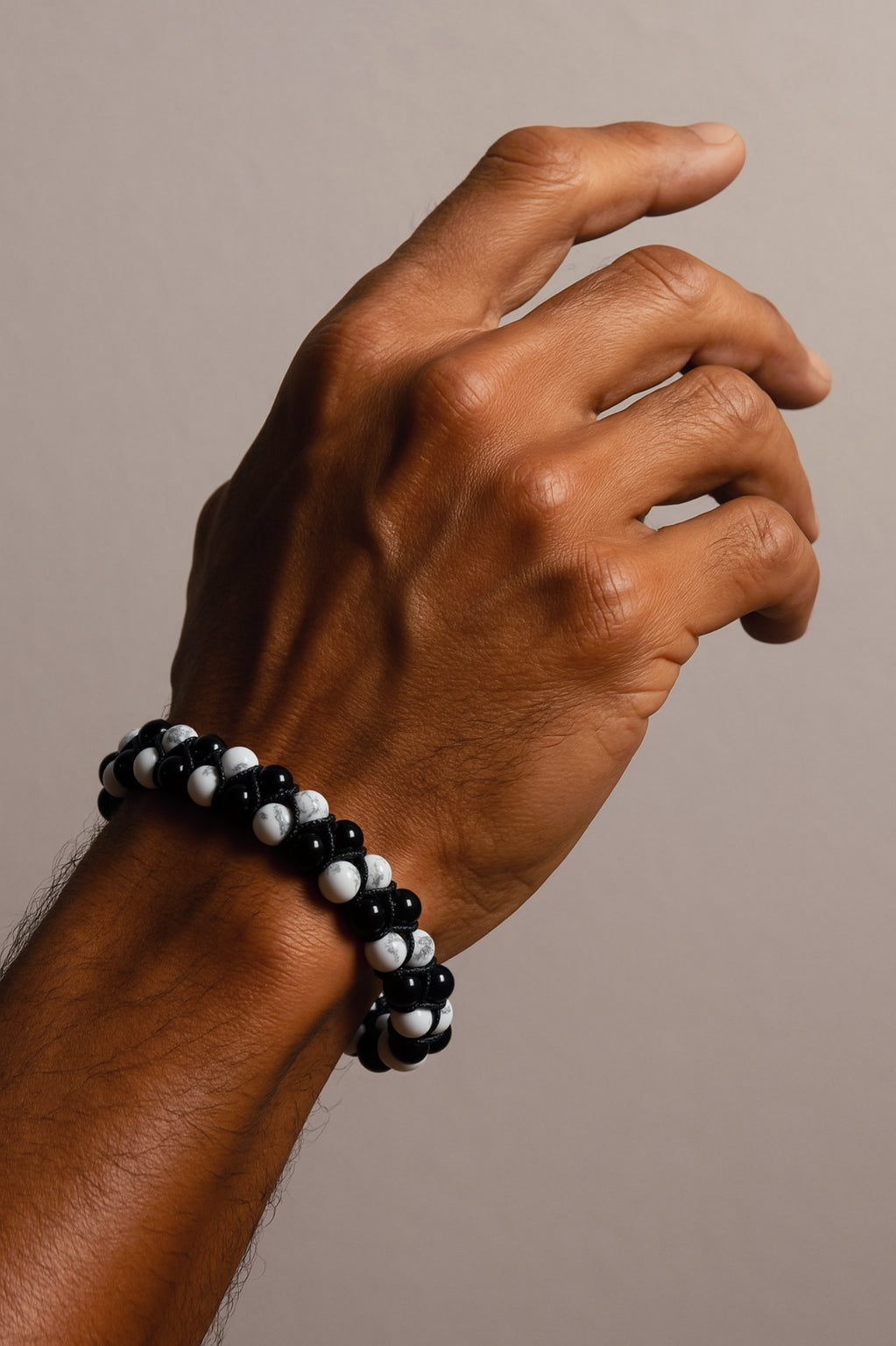 Black Onyx & Howlite Bracelet