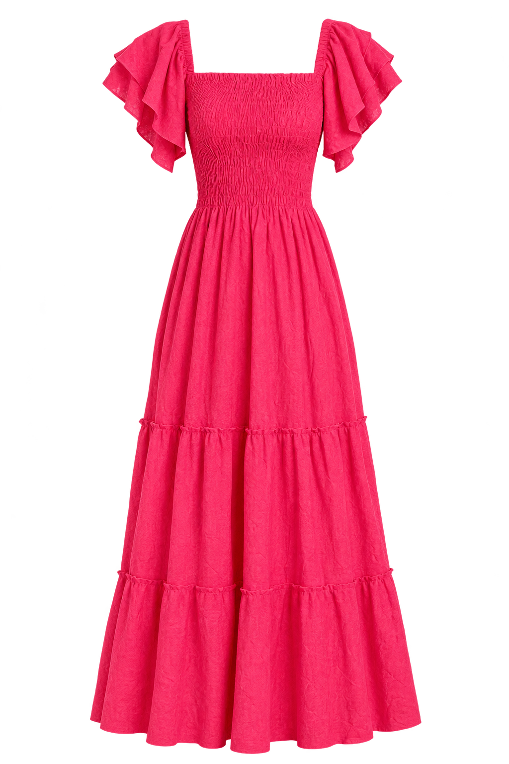 Coral Linen Dress