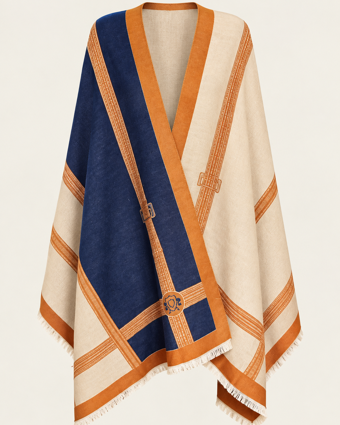 Navy/Camel/Ivory Equestrian Wrap