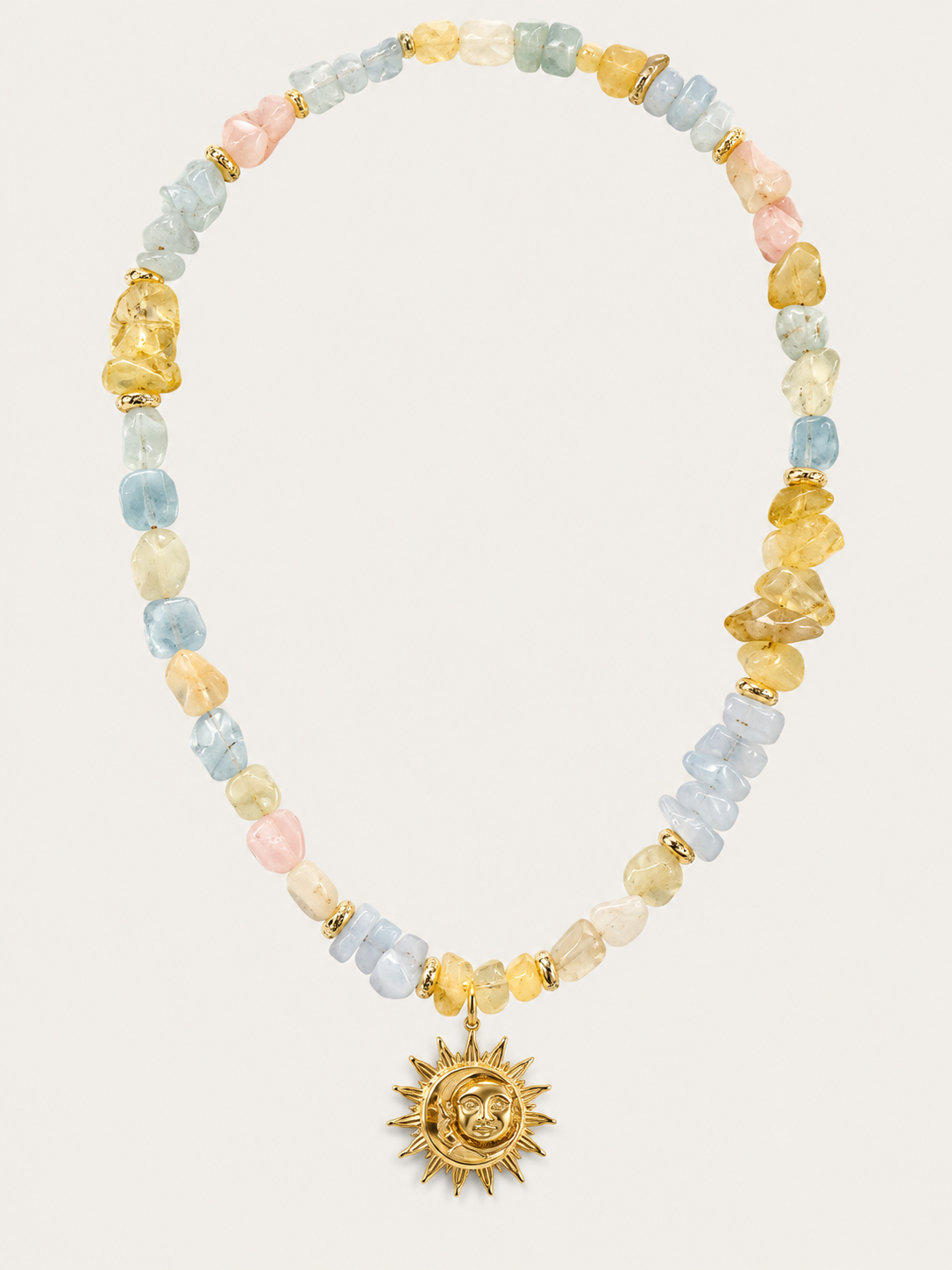 Celestial Sunburst Gemstone Necklace