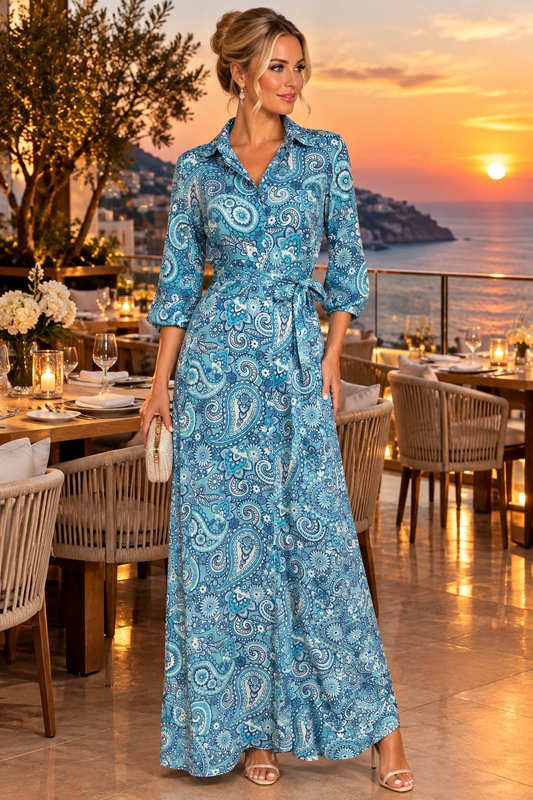 Azure Linen Dress