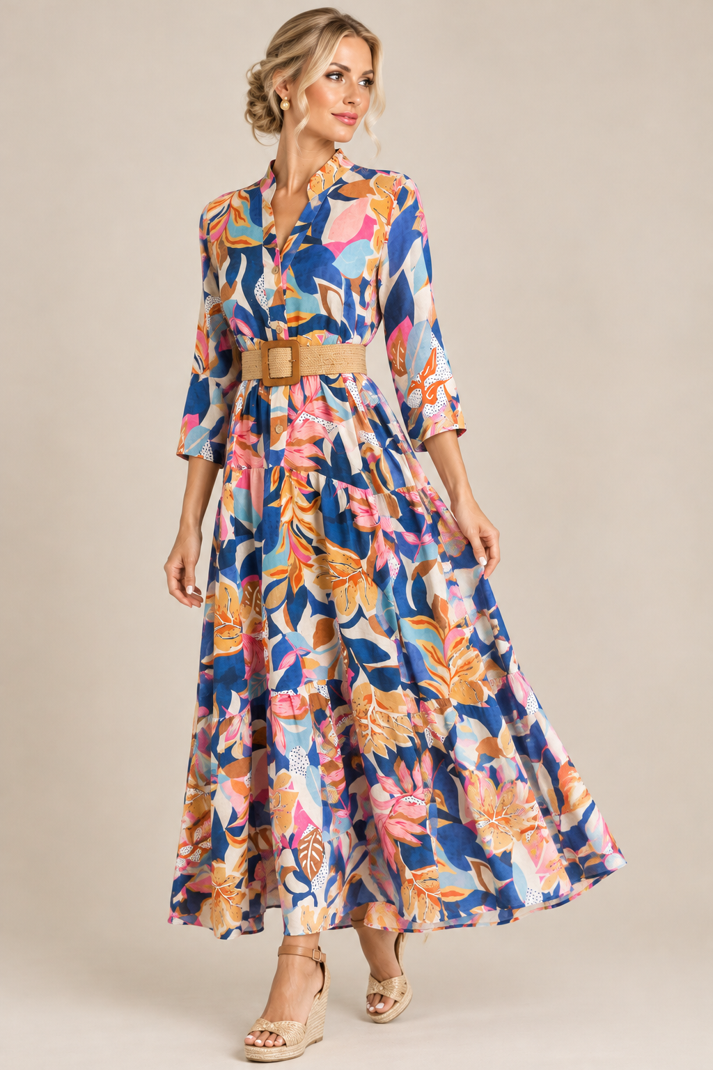 St Agata Blue Maxi Dress