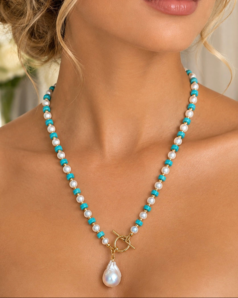 Turquoise and Pearl Baroque Elegance