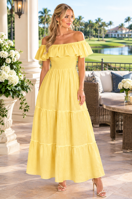 Sunlit Elegance Linen Dress