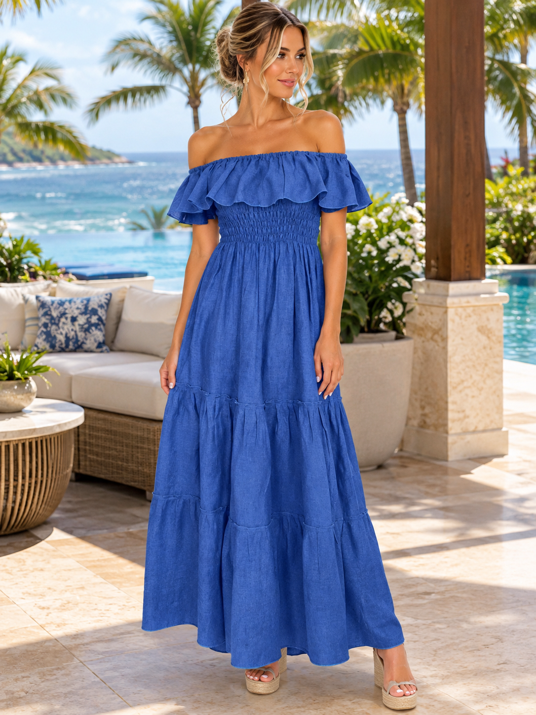 Margot Blu Linen Dress