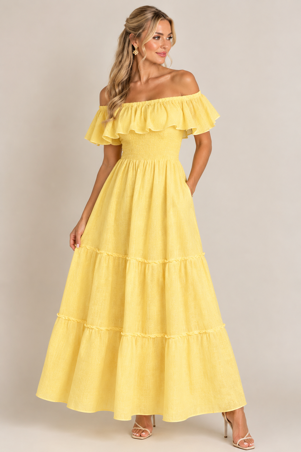 Sunlit Elegance Linen Dress