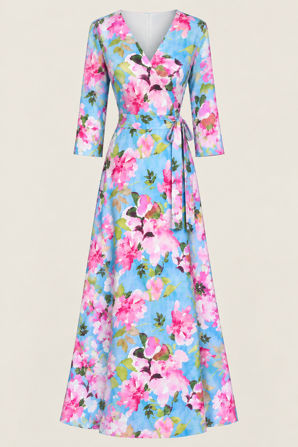 Flower Wrap Linen Dress