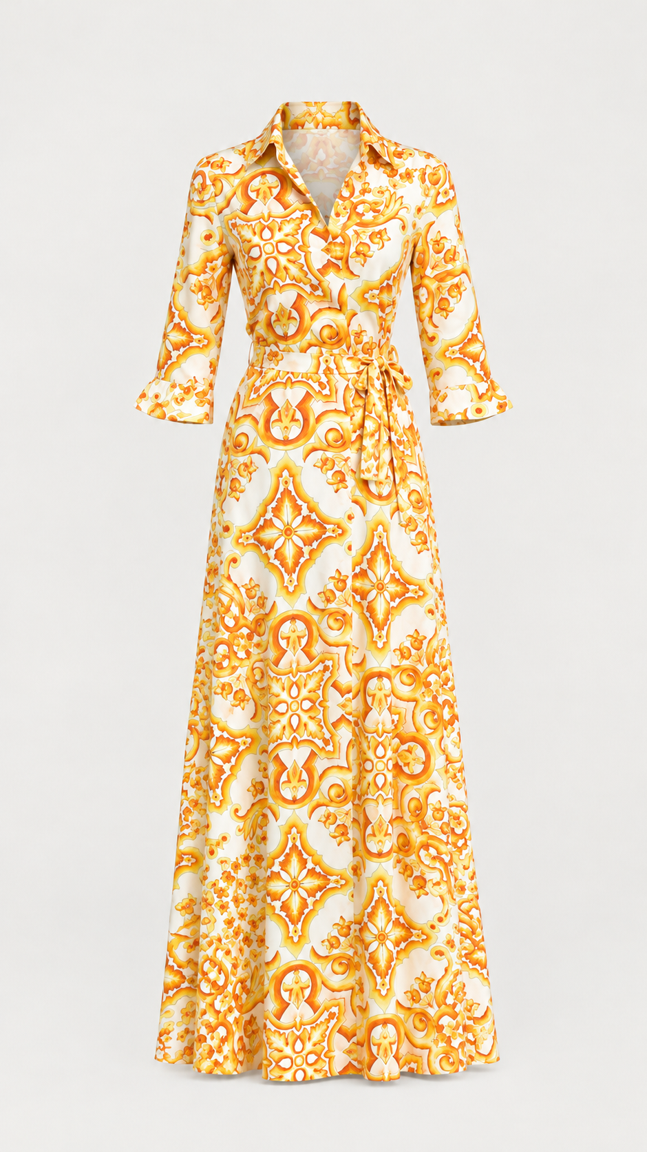 Golden Palazzo Linen Dress