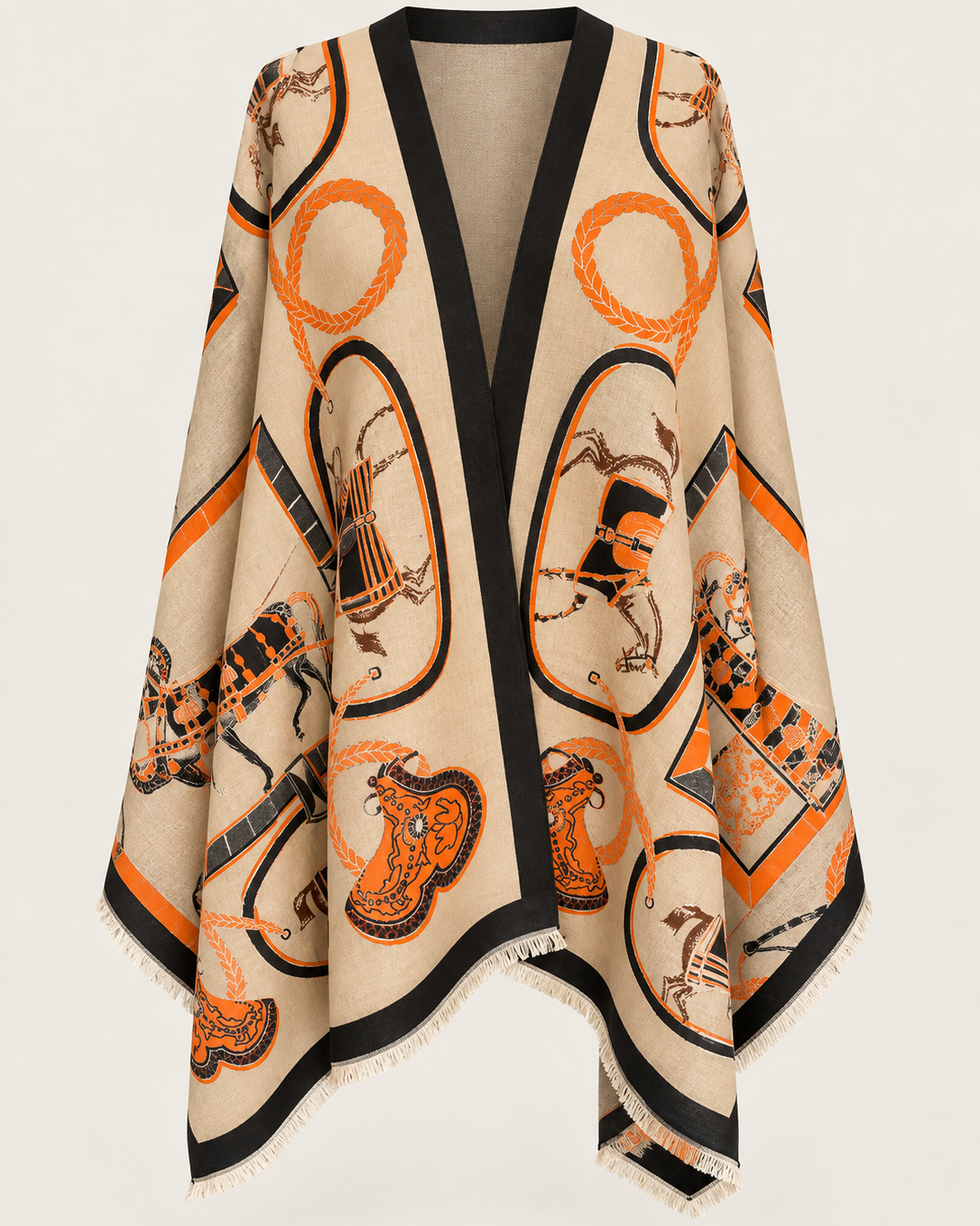Taupe/Brown/Black Equestrian Wrap