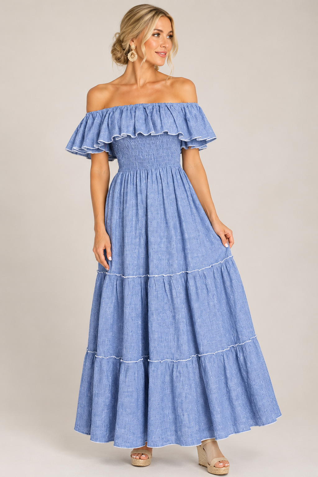 Elizabeth Blue Linen Dress