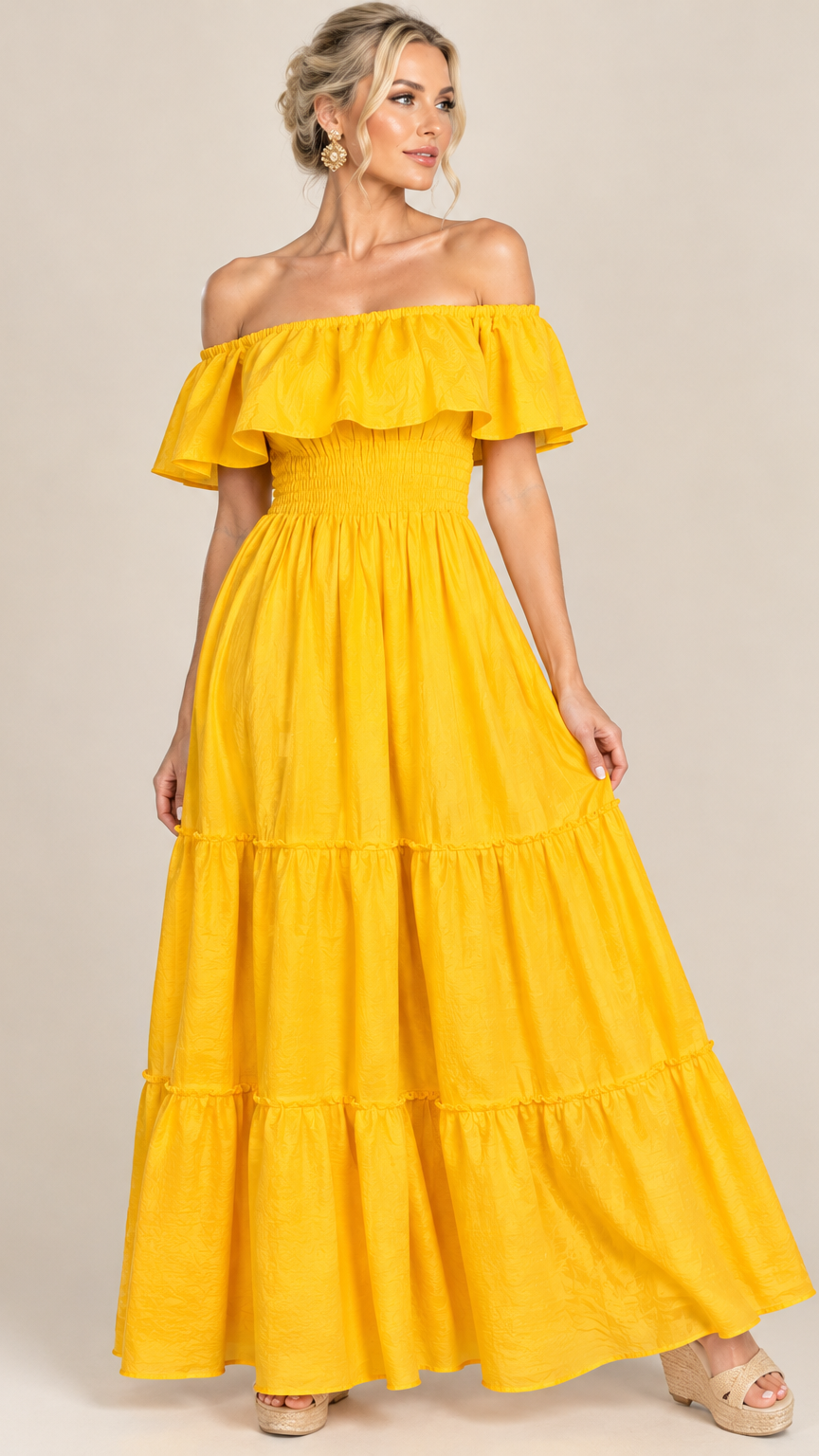 Marcella Giallo Linen Dress