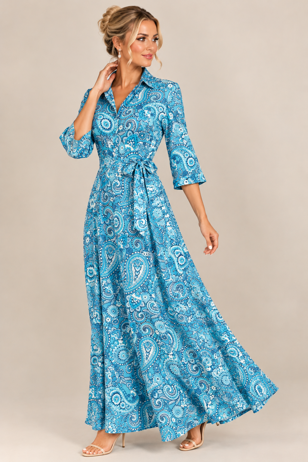 Azure Linen Dress