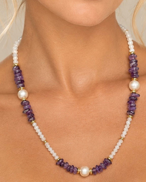 Amethyst and Pearl Necklace