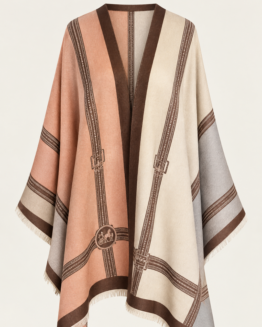 Taupe/Brown/Blush/Ivory Equestrian Wrap