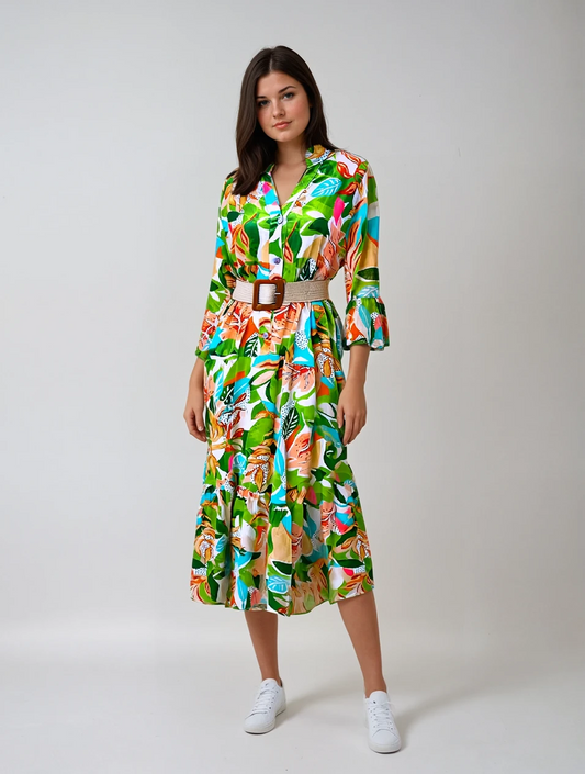 St Agata Green Maxi Dress