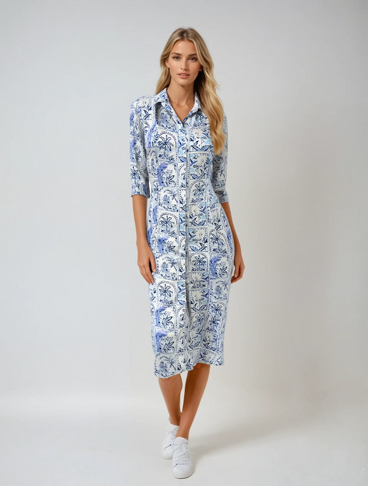 Palms  Linen Dress