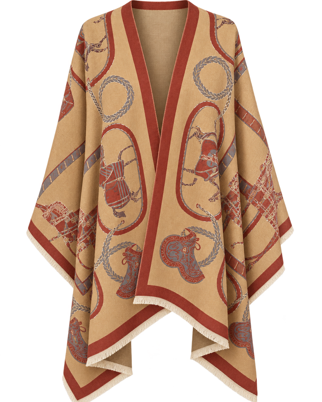Camel/Rust/Taupe Equestrian Wrap