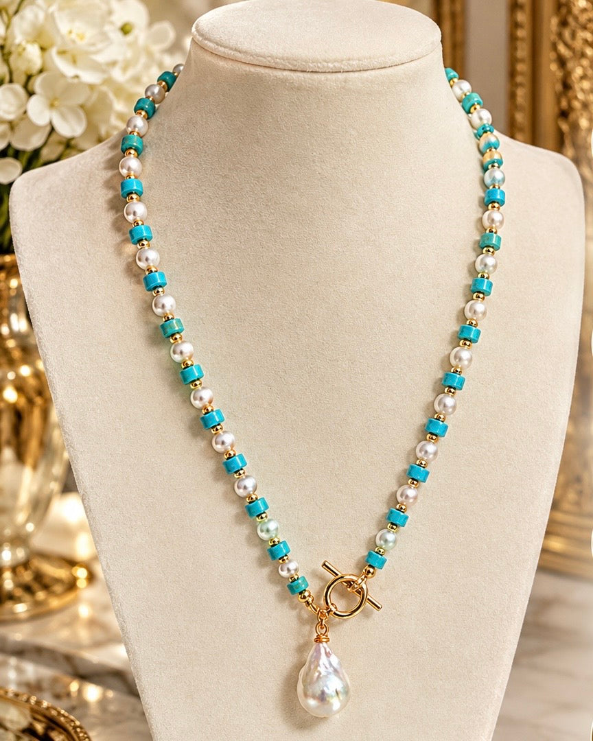 Turquoise and Pearl Baroque Elegance