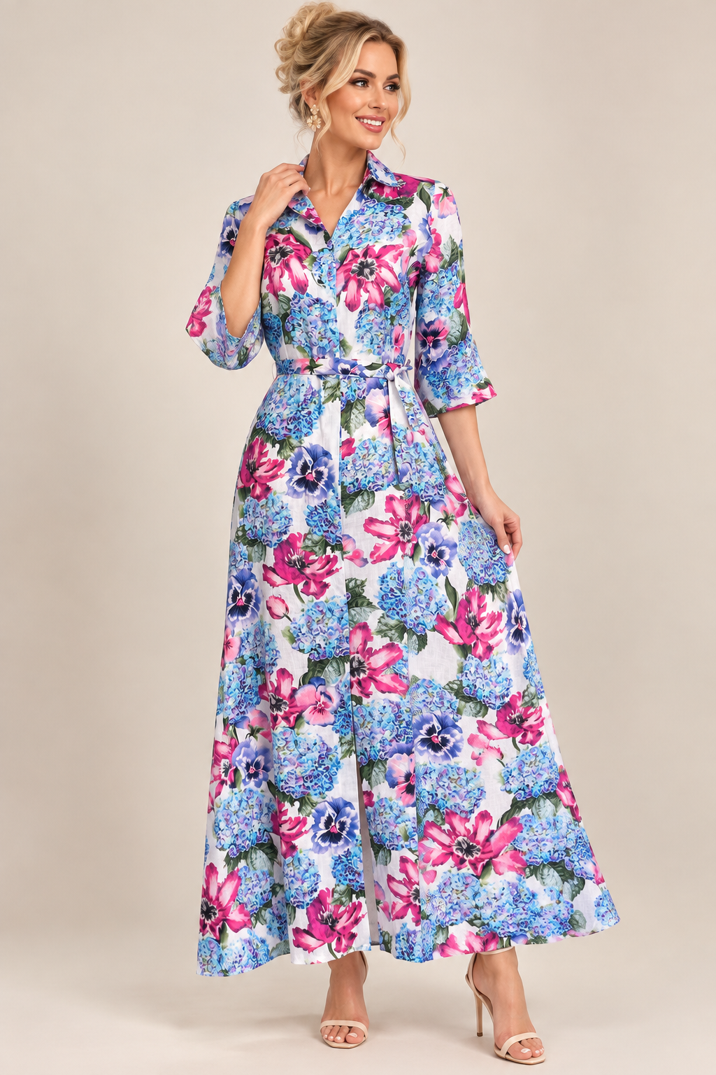 Bella Bloom Linen Dress