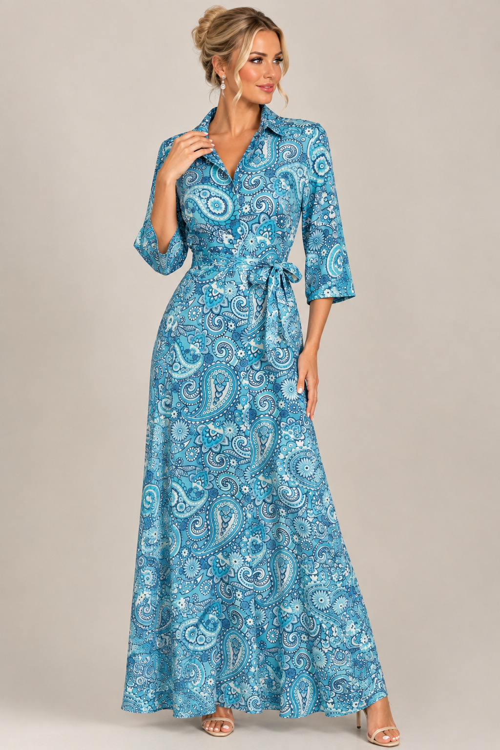 Azure Linen Dress