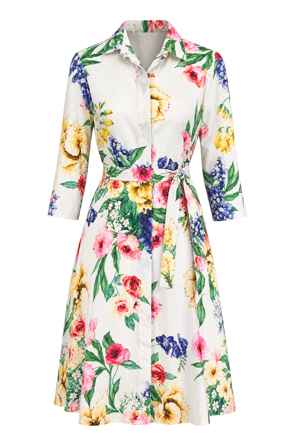 Fleur Elegance Shirt Dress