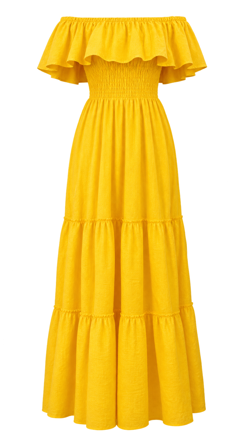 Marcella Giallo Linen Dress