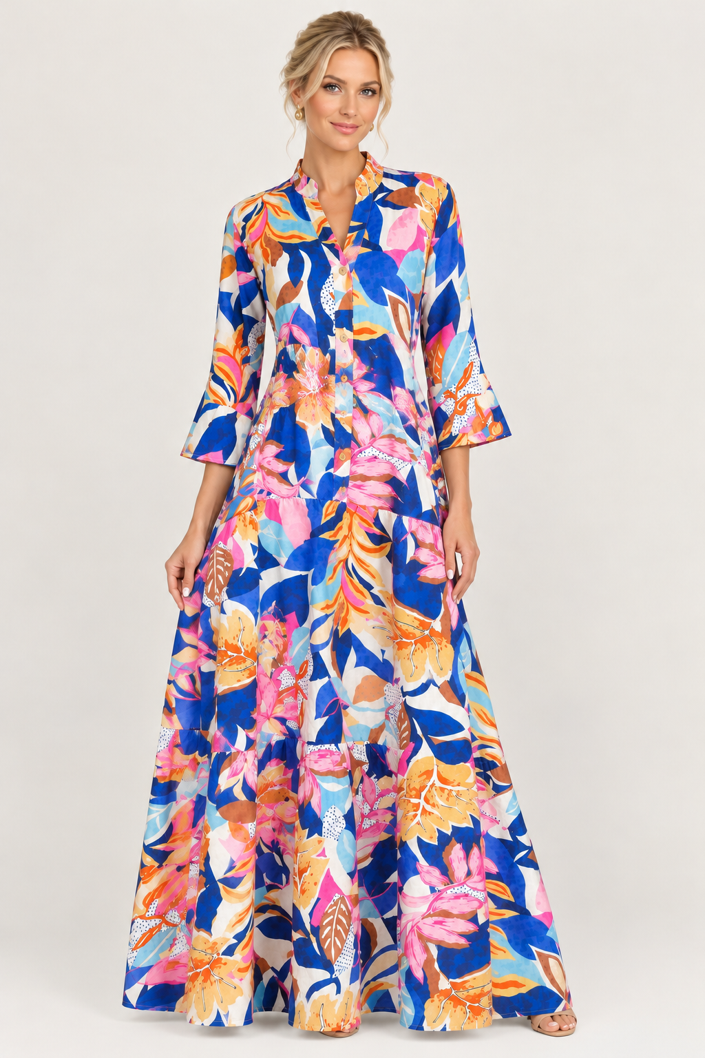St Agata Blue Maxi Dress