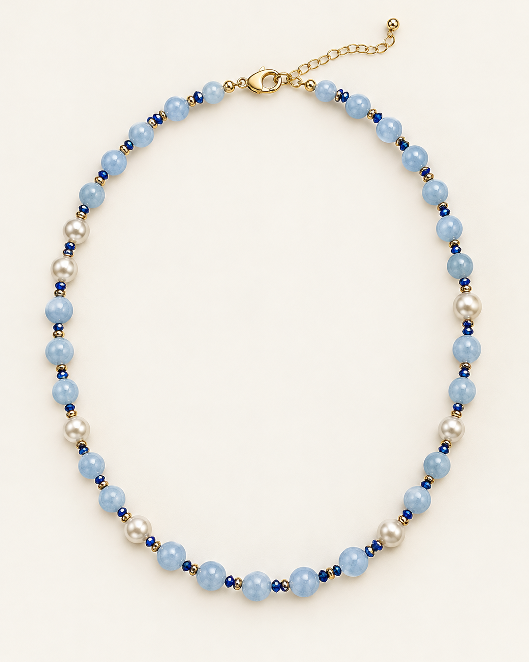 Ocean Breeze Pearl, Aquamarine & Tanzanite Statement Necklace