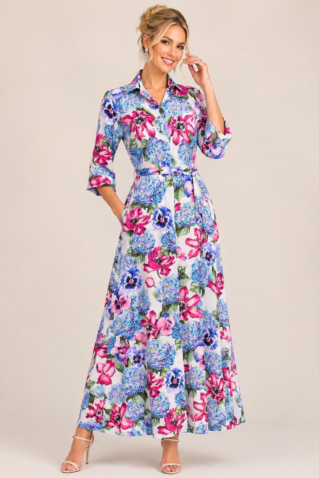 Bella Bloom Linen Dress