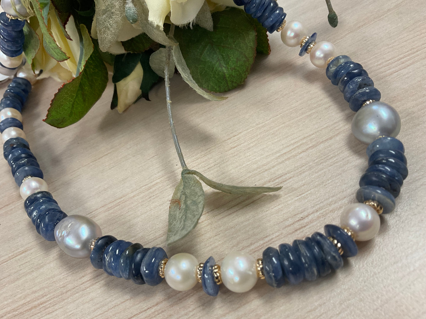 Freshawater Pearl and Kyanite Necklace