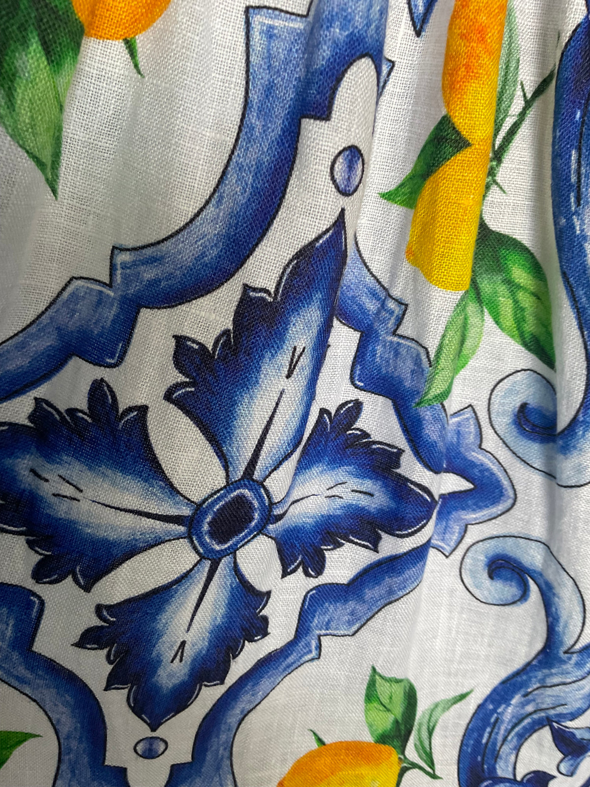 Mediterranean Blue Linen Dress