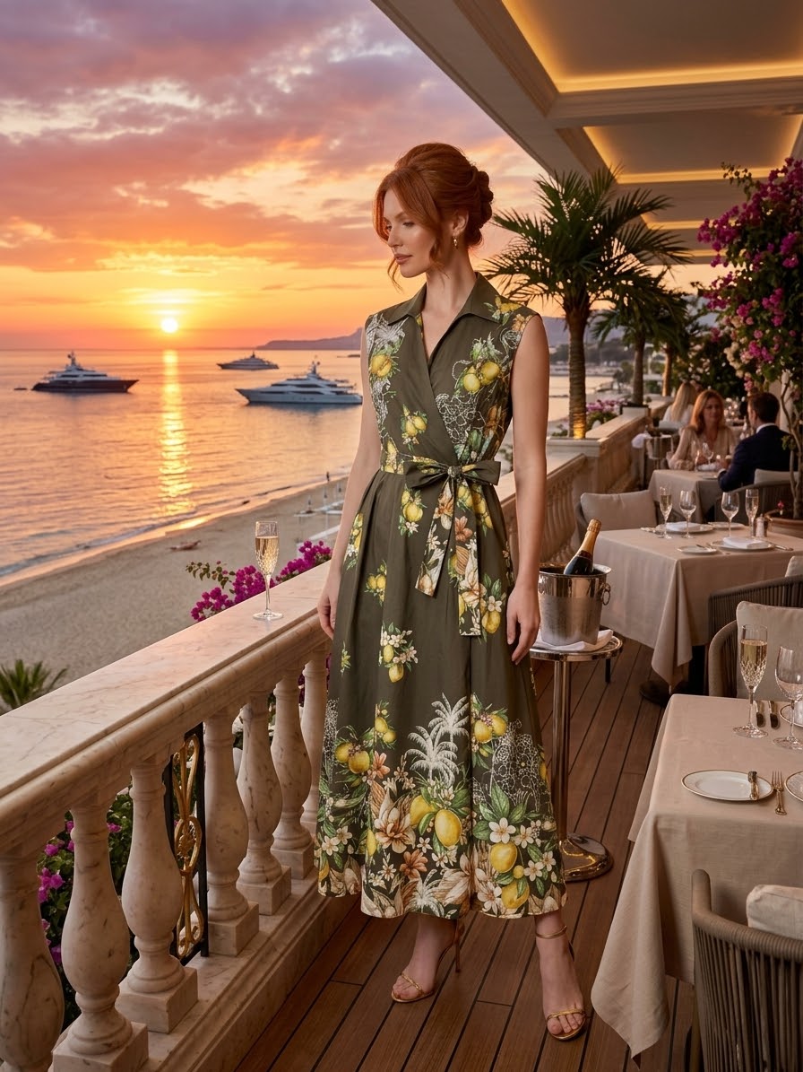 Ravello Citrus Hunter Green Dress