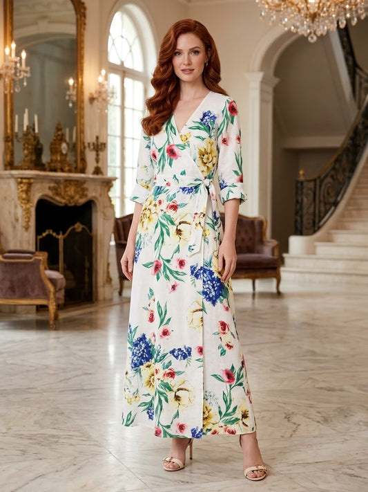 Fleur Elegance Wrap Dress
