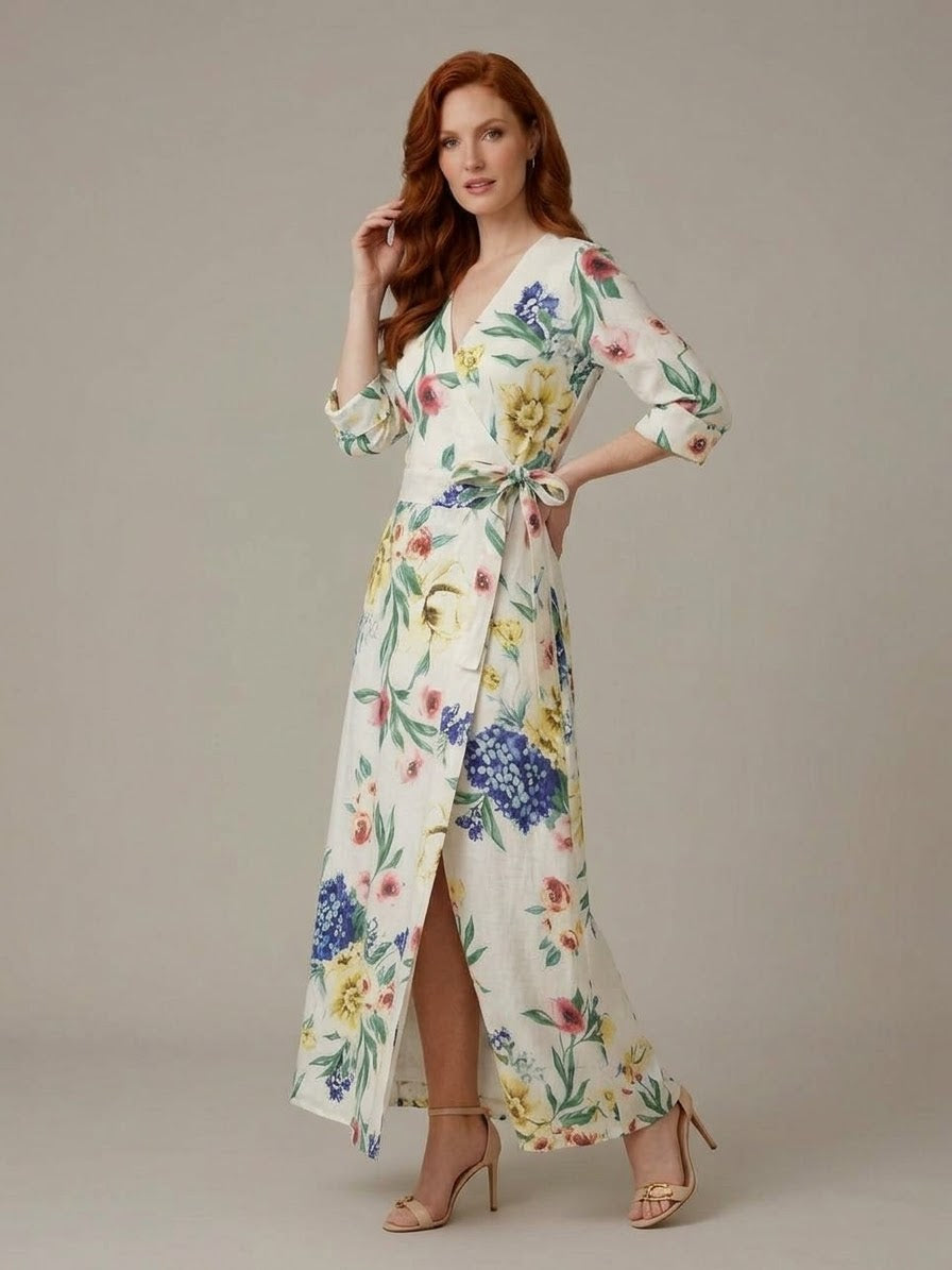 Fleur Elegance Wrap Dress