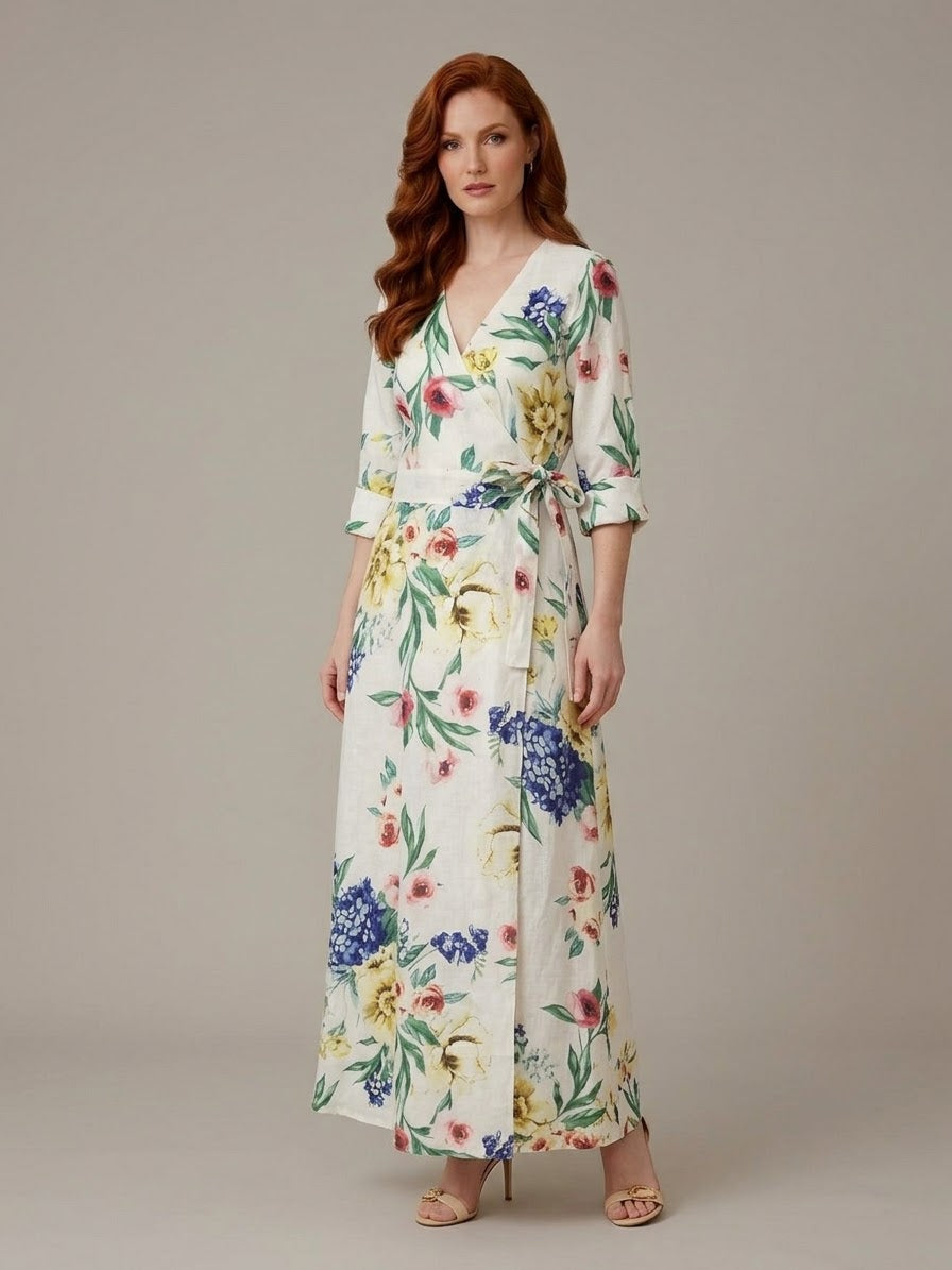 Fleur Elegance Wrap Dress