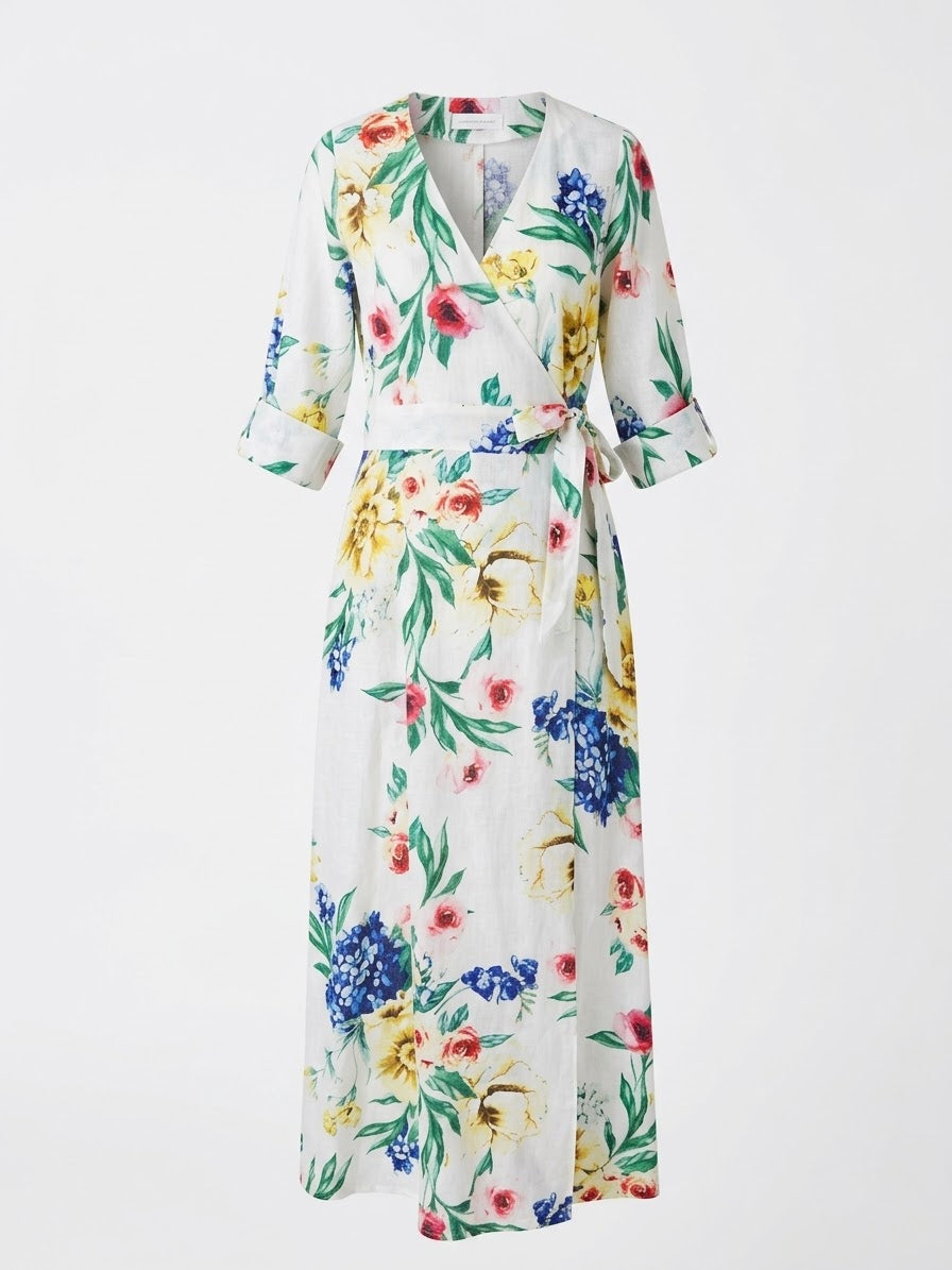 Fleur Elegance Wrap Dress